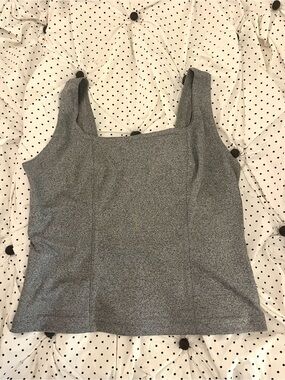 Vintage Gantos Women’s Gray Tank Top Square Neck Size M